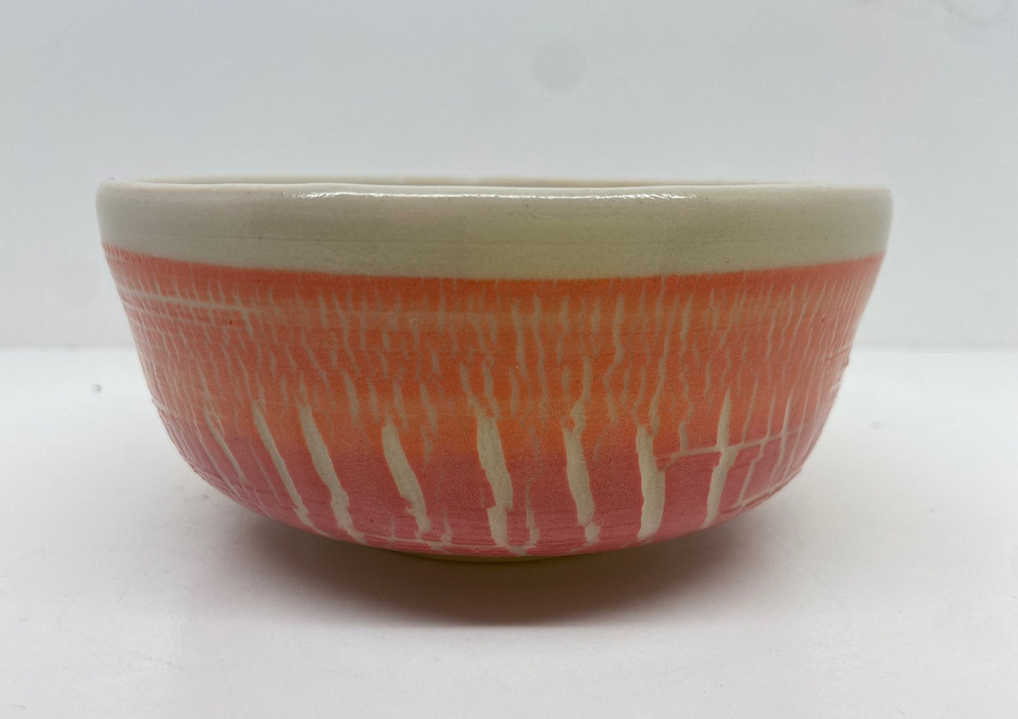 Orange and pink gradient cereal bowl