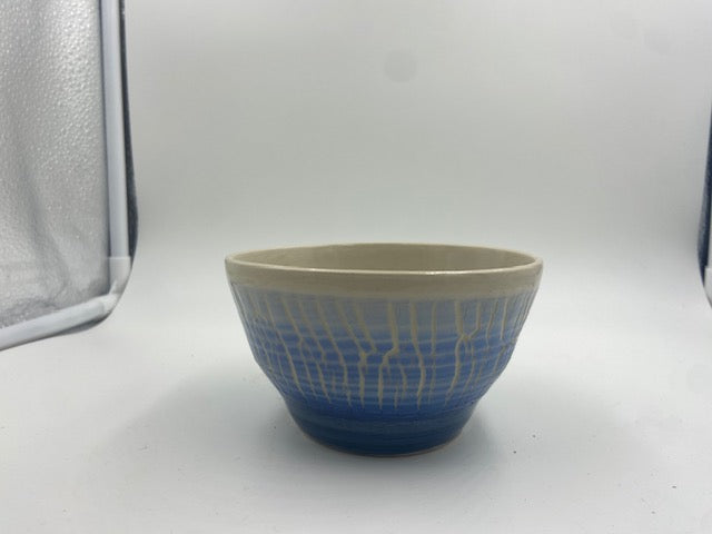 Gradient blue/white small rice bowl